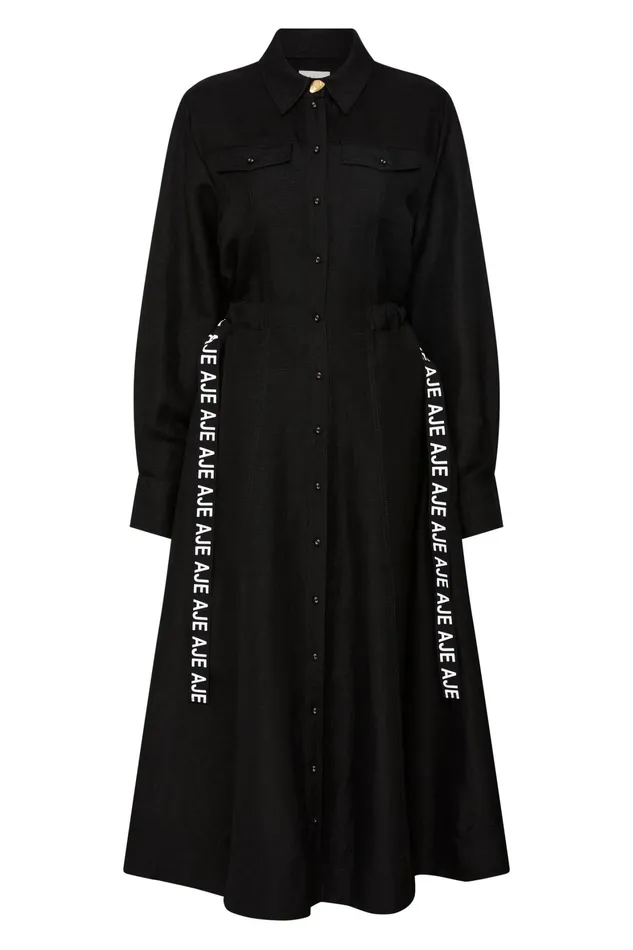 Aje Eternal Logo Midi Dress Black Women Dresses
