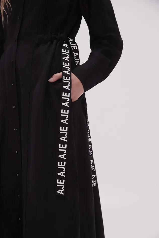 Aje Eternal Logo Midi Dress Black Women Dresses