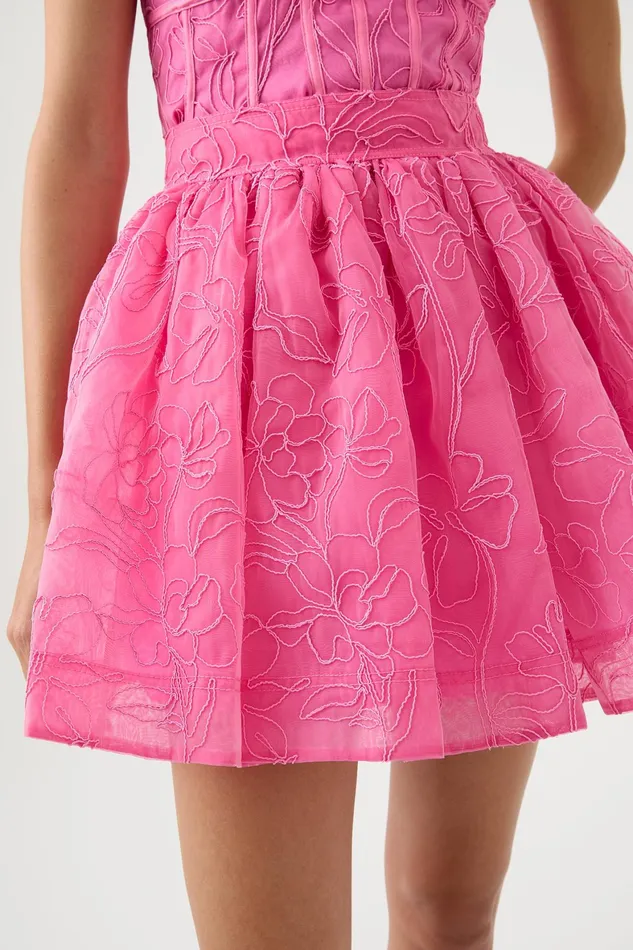 Aje Evangeline Cornelli Mini Skirt Protea Pink Women Skirts