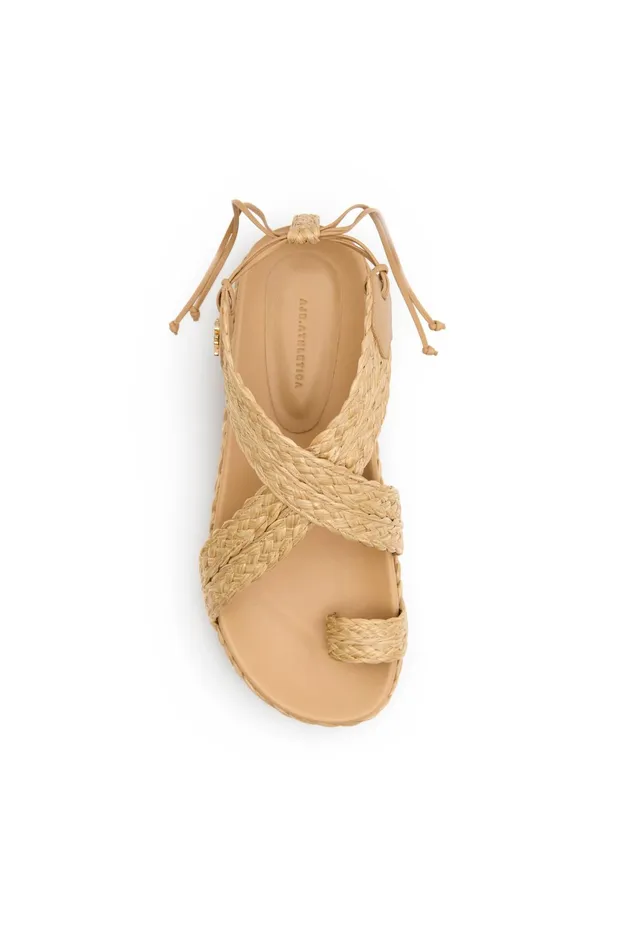 Aje Evie Raffia Platform Sandal Natural Women Shoes