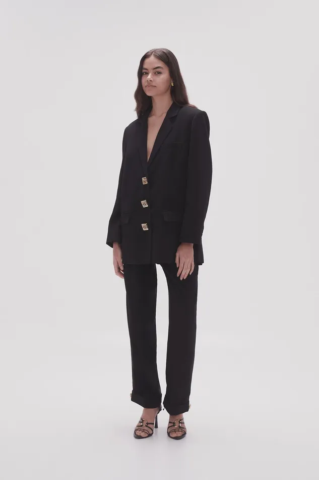 Aje Imperial Boyfriend Blazer Black Women Blazers Jackets and Coats