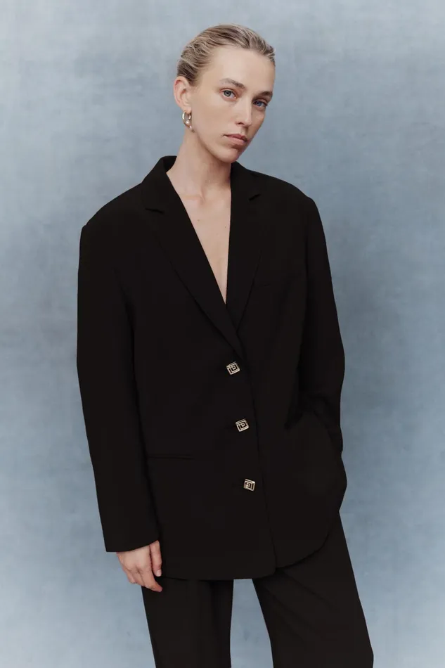 Aje Imperial Boyfriend Blazer Black Women Blazers Jackets and Coats