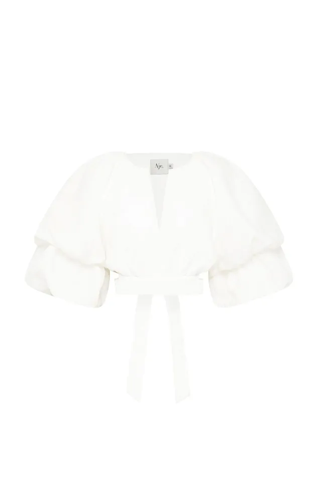 Aje Impression Top Ivory Women Tops