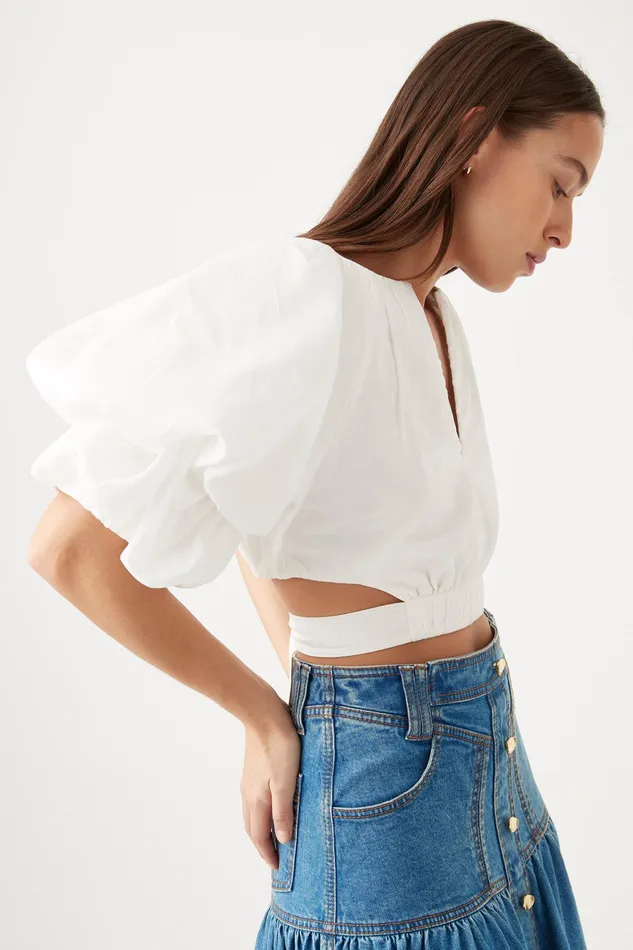 Aje Impression Top Ivory Women Tops