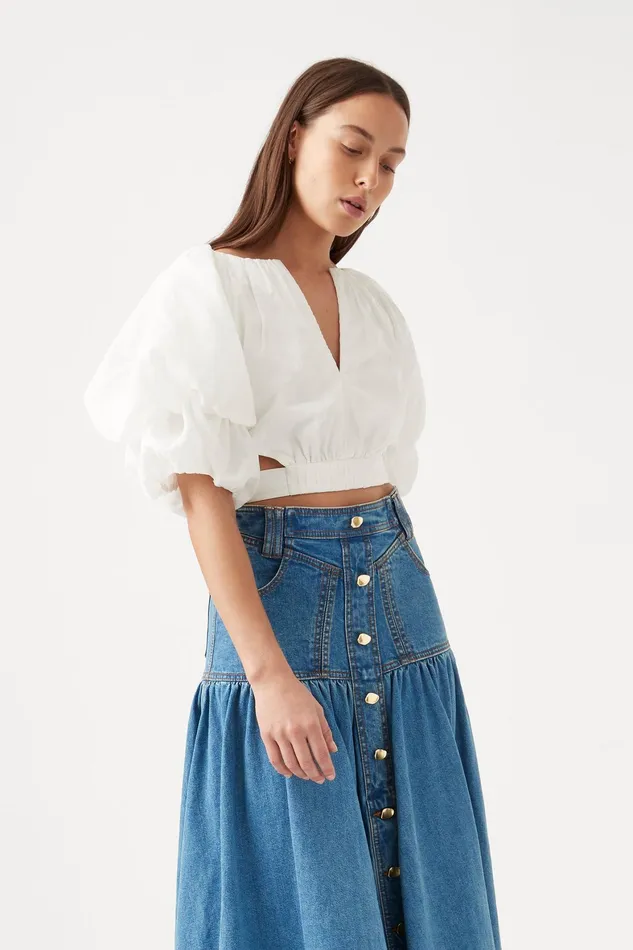 Aje Impression Top Ivory Women Tops