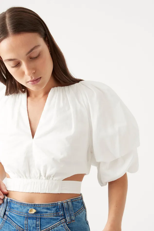 Aje Impression Top Ivory Women Tops