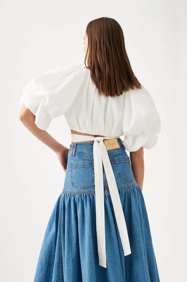 Aje Impression Top Ivory Women Tops
