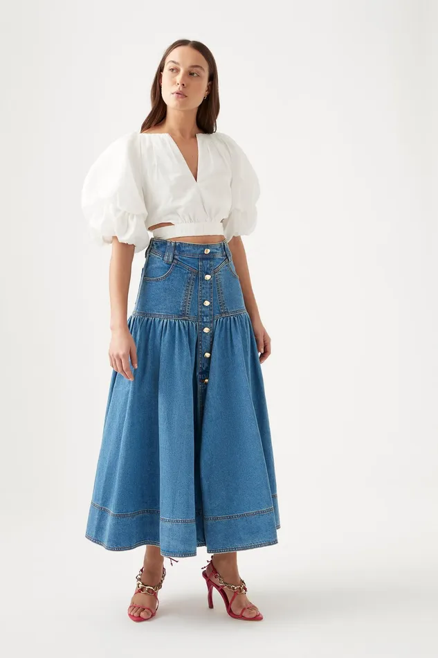 Aje Impression Top Ivory Women Tops