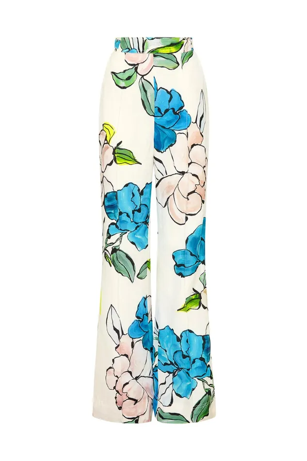 Aje Impressionist Flared Pant Cool Camellia Women Pants