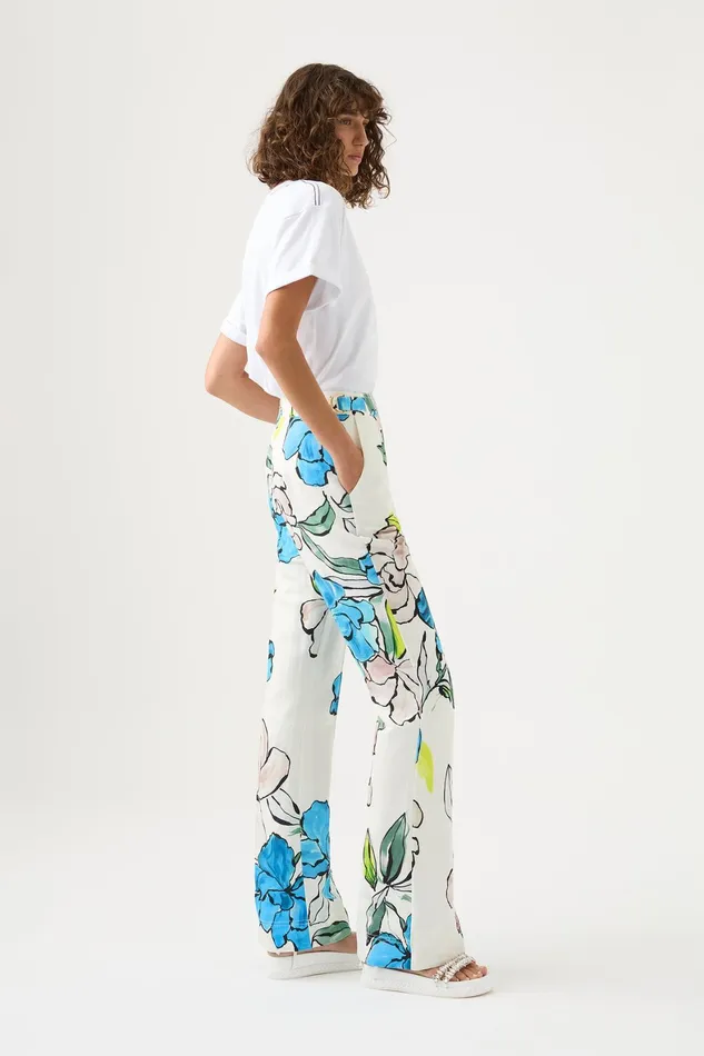 Aje Impressionist Flared Pant Cool Camellia Women Pants