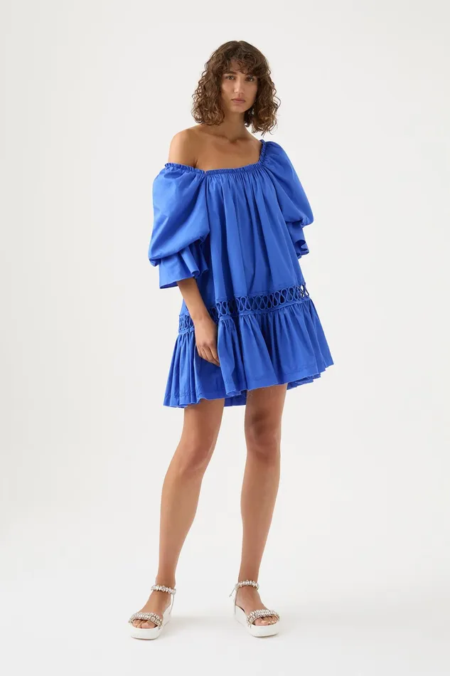 Aje Inspiration Mini Dress Marine Blue Women Dresses