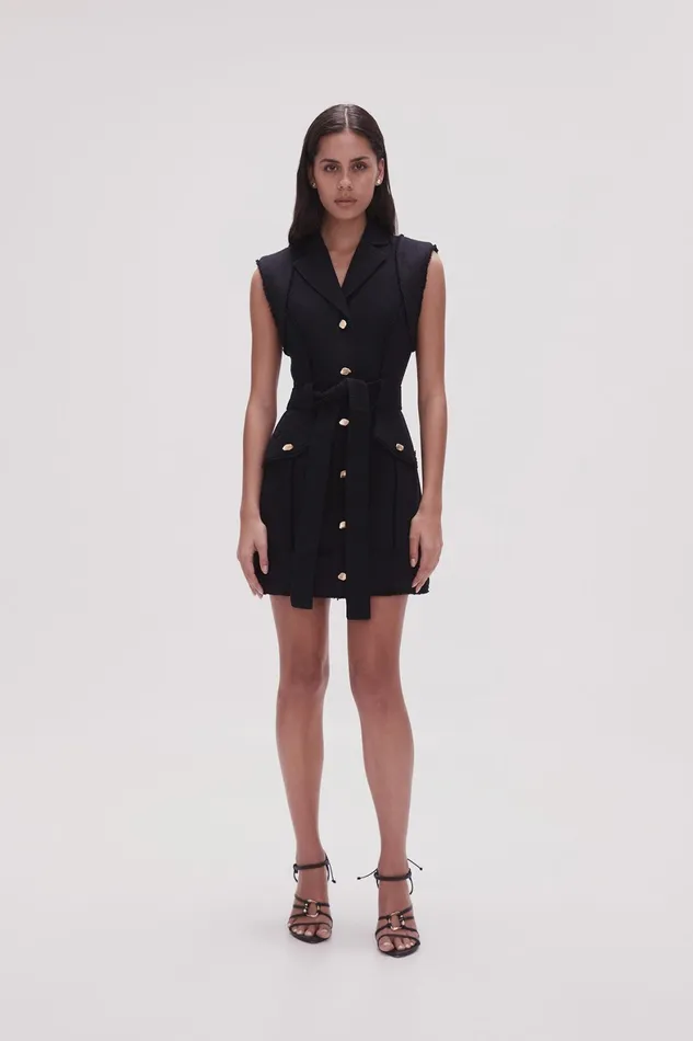 Aje Isabel Utility Mini Dress Black Women Dresses