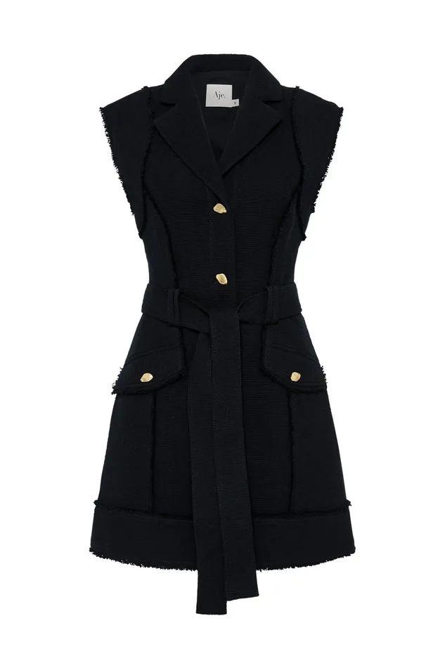 Aje Isabel Utility Mini Dress Black Women Dresses