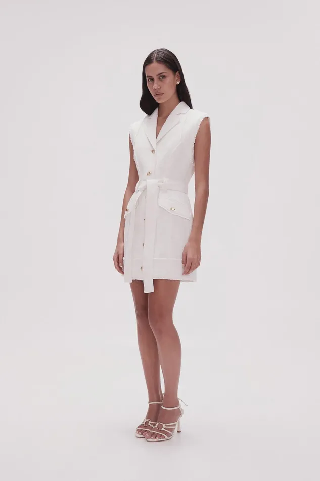Aje Isabel Utility Mini Dress Ivory Women Dresses