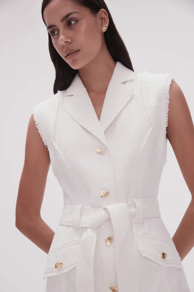 Aje Isabel Utility Mini Dress Ivory Women Dresses