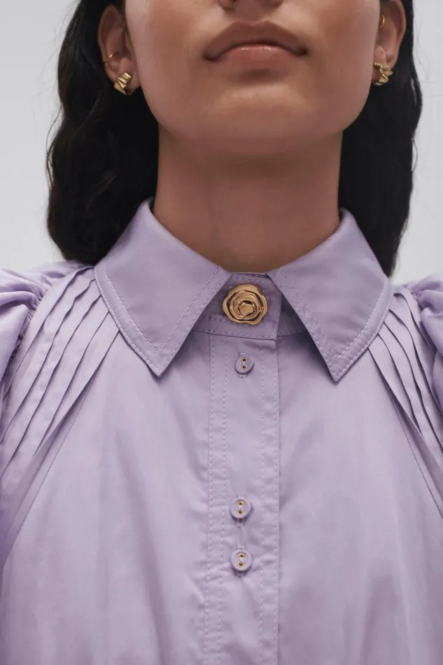 Aje Kindred Frill Mini Dress Lilac Women Dresses