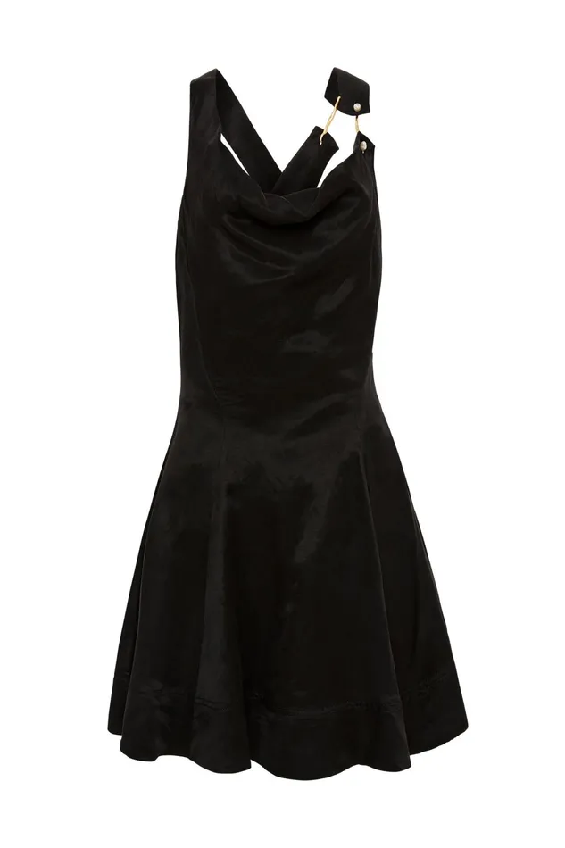 Aje Liberty Asymmetric Mini Dress Black Women Dresses
