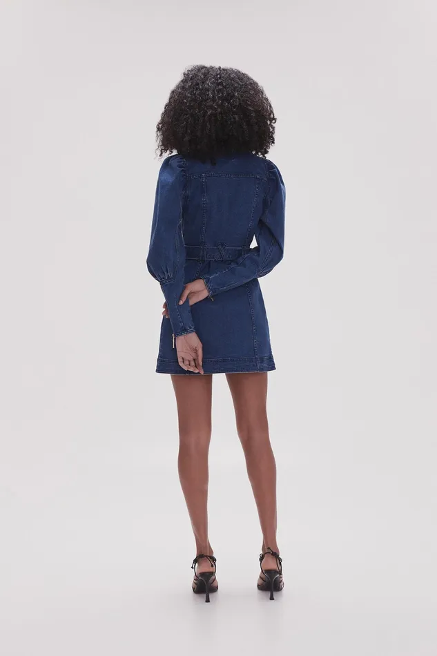 Aje May Denim Long Sleeve Dress Dark Indigo Women Dresses