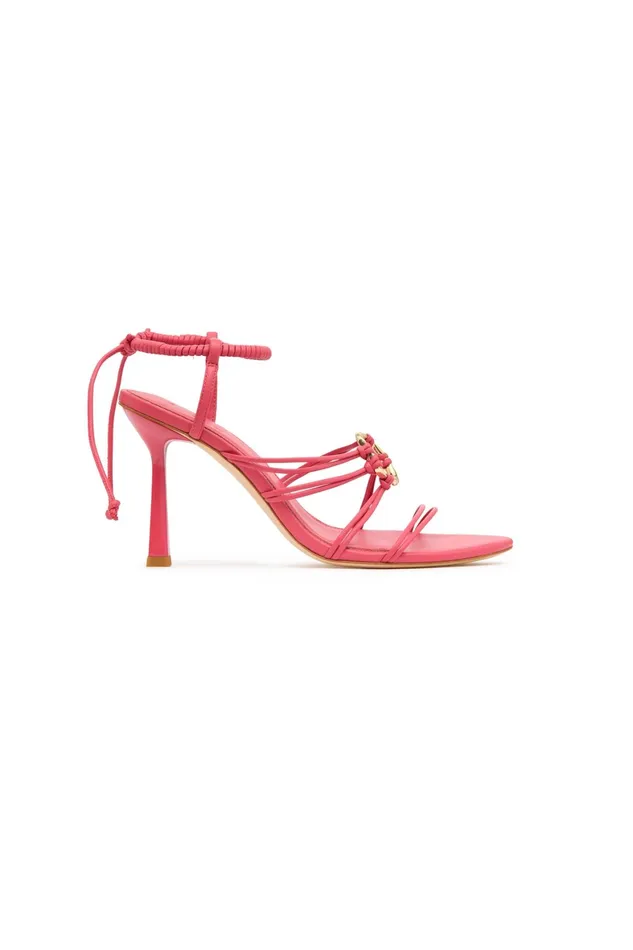 Aje Mirage Leather Strappy Heel Rouge Pink Women Shoes