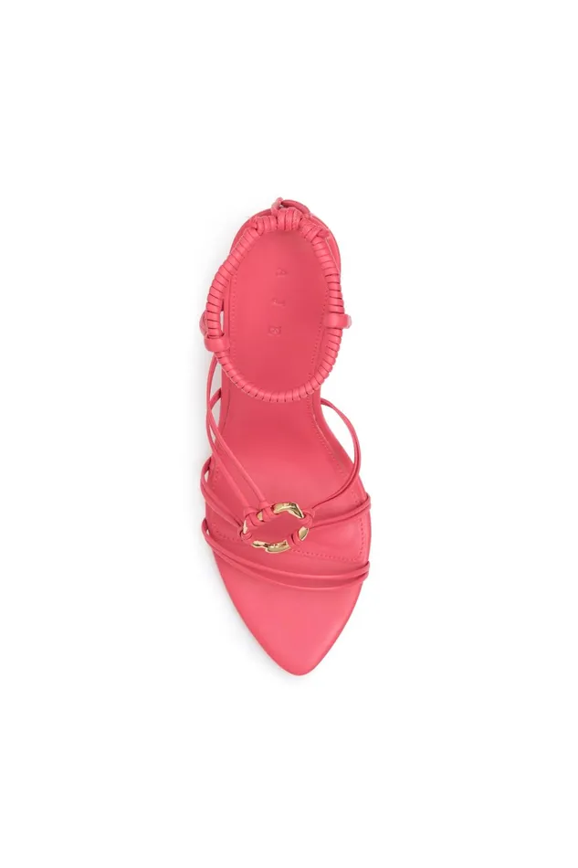 Aje Mirage Leather Strappy Heel Rouge Pink Women Shoes