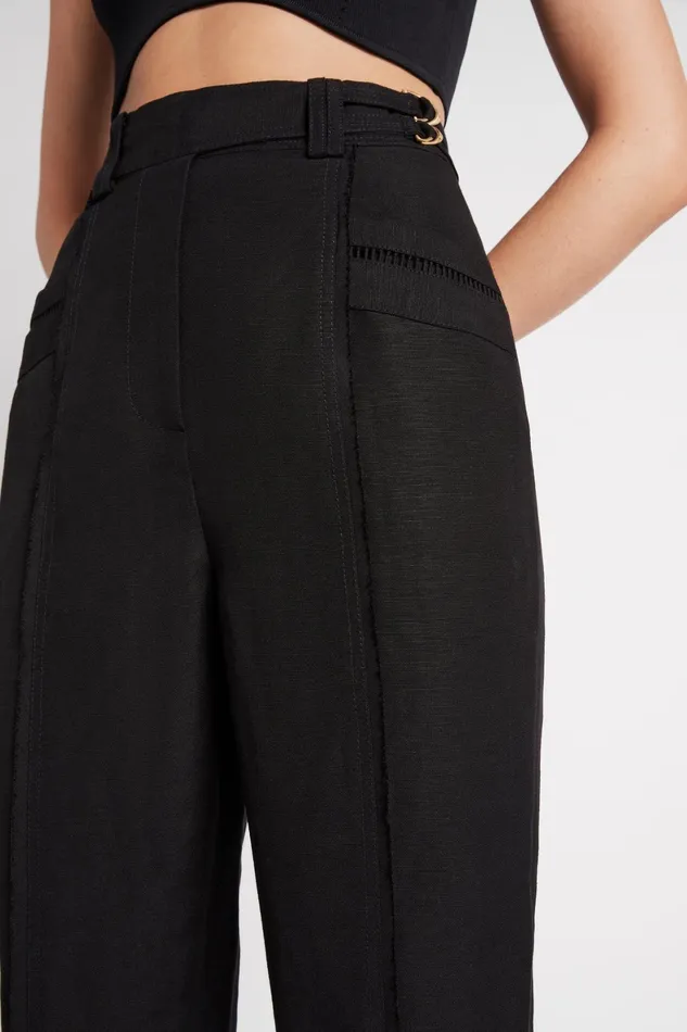 Aje Nova Stepped Hem Pant Black Women Pants