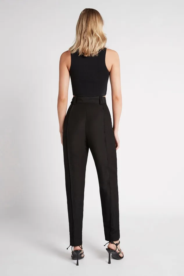 Aje Nova Stepped Hem Pant Black Women Pants