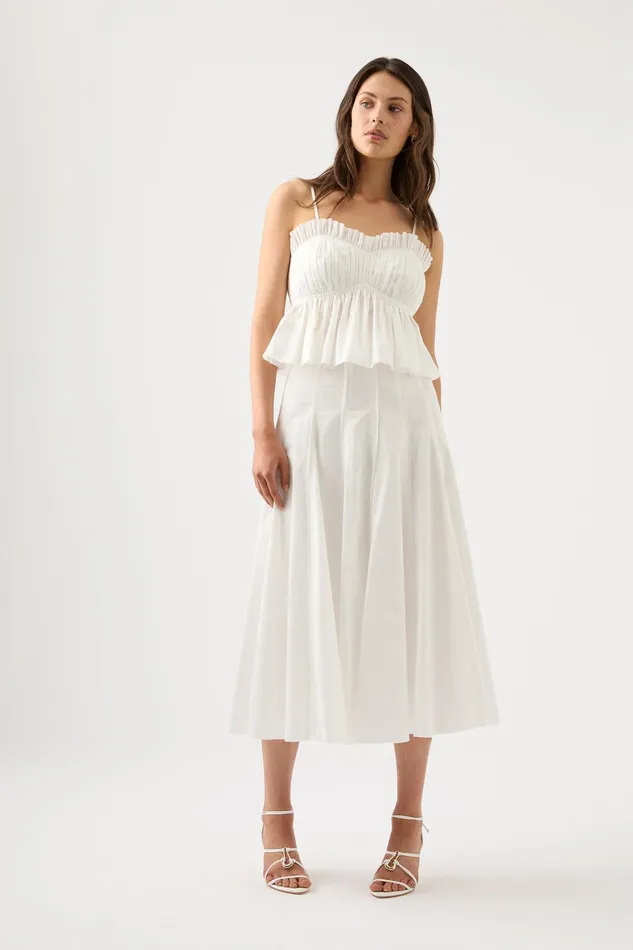 Aje Odette Ruched Cami Top Ivory Women Tops