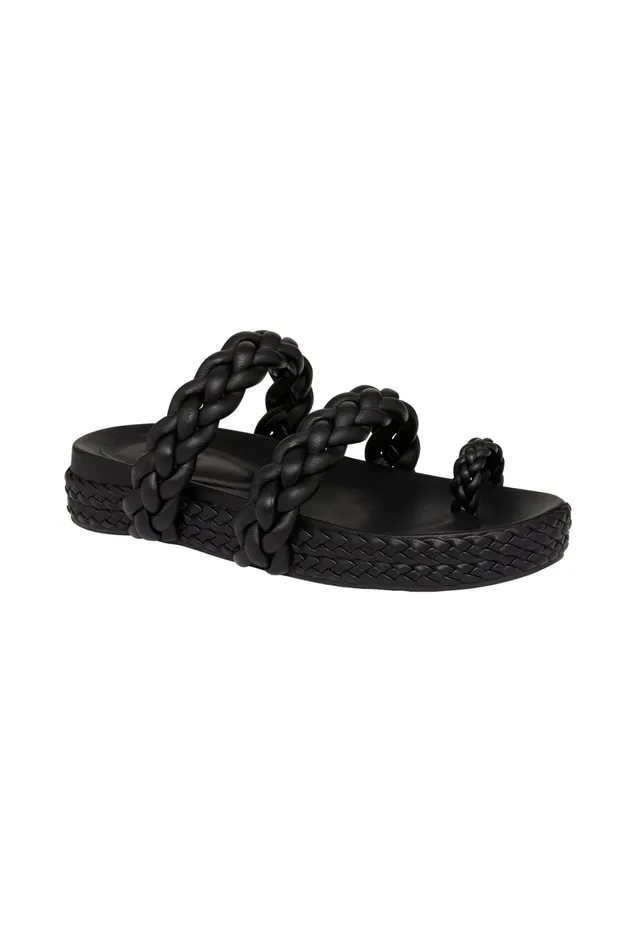 Aje Promenade Braided Chunky Slide Black Women Shoes