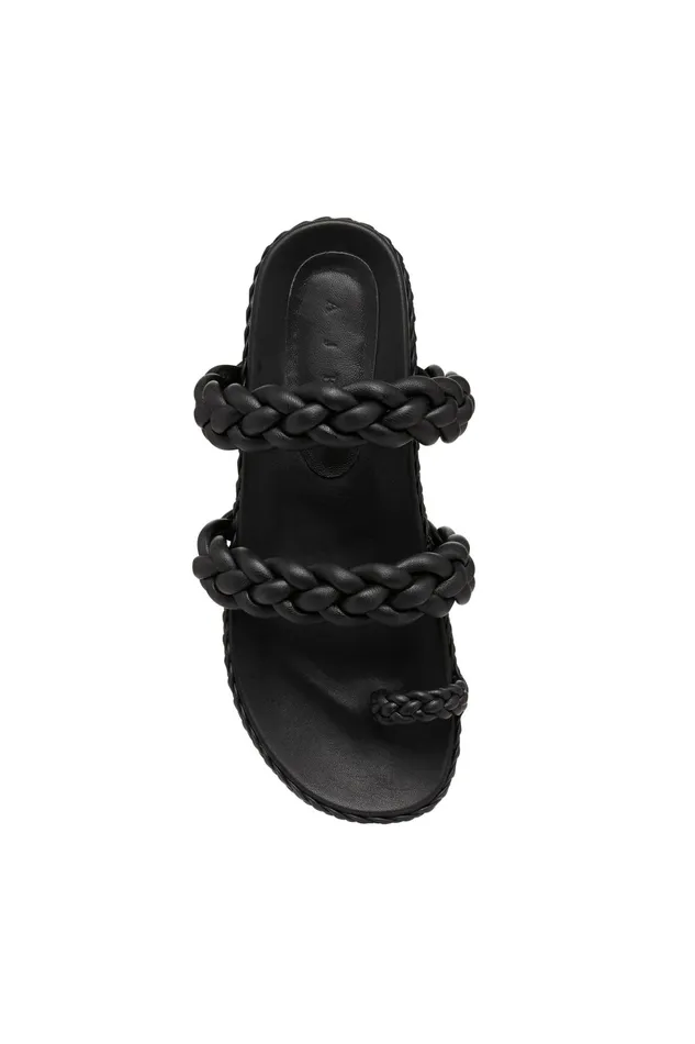 Aje Promenade Braided Chunky Slide Black Women Shoes