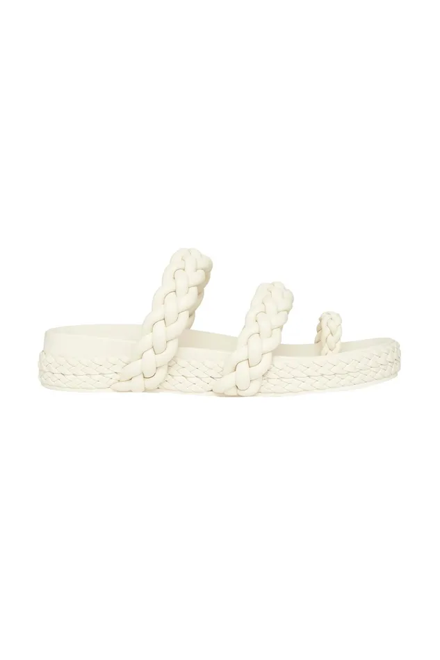 Aje Promenade Braided Chunky Slide White Women Shoes
