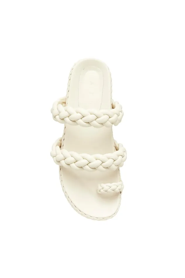 Aje Promenade Braided Chunky Slide White Women Shoes
