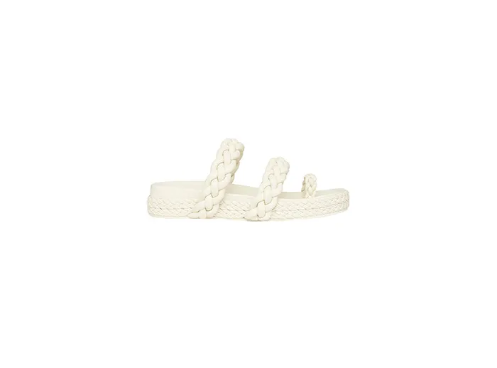 Aje Promenade Braided Chunky Slide White Women Shoes