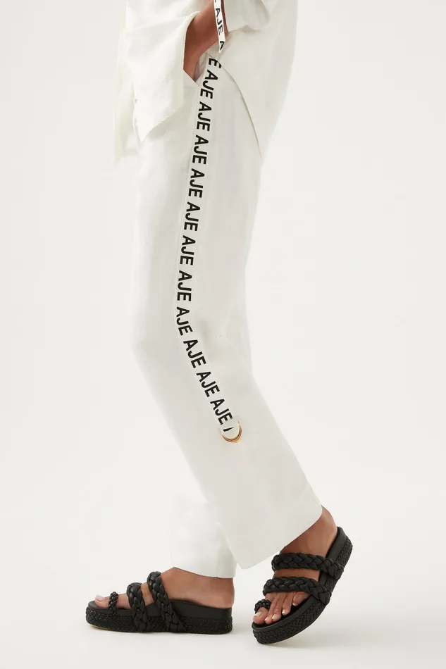 Aje Signal Logo Pant Ivory Women Pants