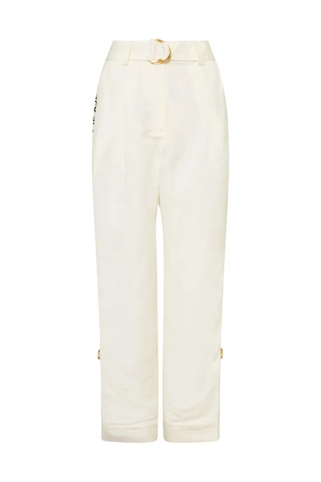 Aje Signal Logo Pant Ivory Women Pants