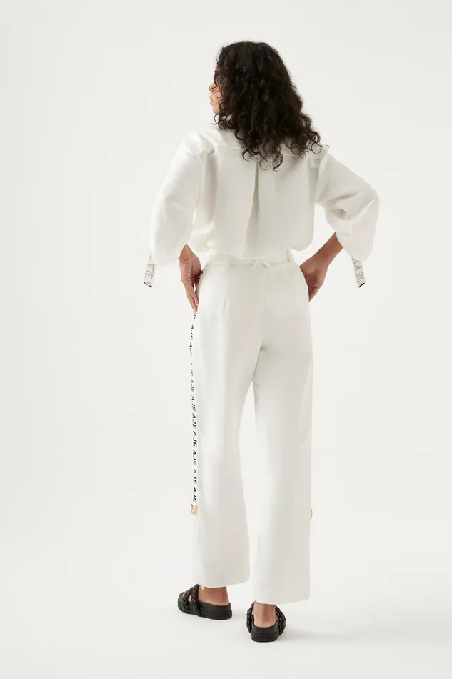 Aje Signal Logo Pant Ivory Women Pants
