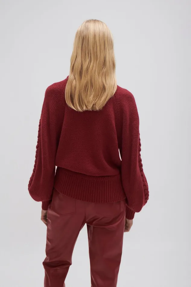 Aje Somerled Braided Knit Mahogany Red Women Knitwear and Jumpers