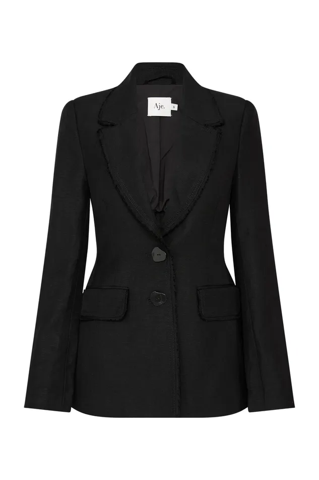 Aje Surrounding Blazer Black Women Blazers Jackets and Coats