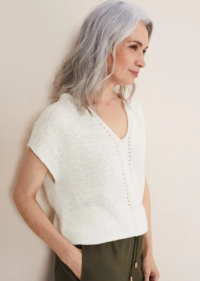Alana Textured Knit White Women Phase Eight Knitwear