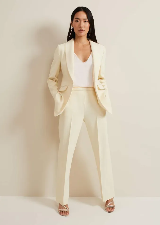 Alexis Pleat Waistband Suit Trouser Yellow Women Phase Eight Trousers