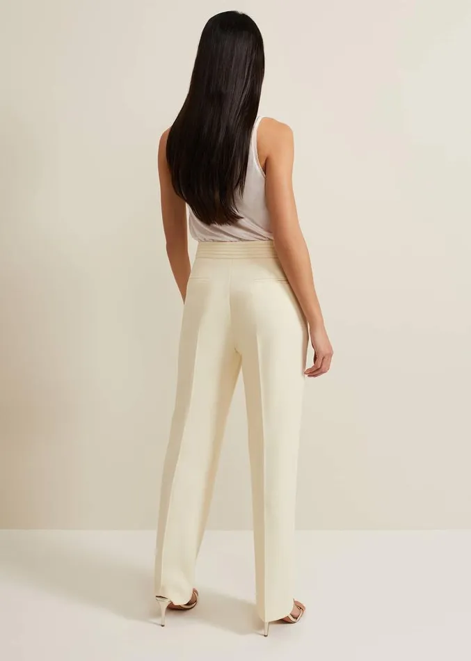 Alexis Pleat Waistband Suit Trouser Yellow Women Phase Eight Trousers
