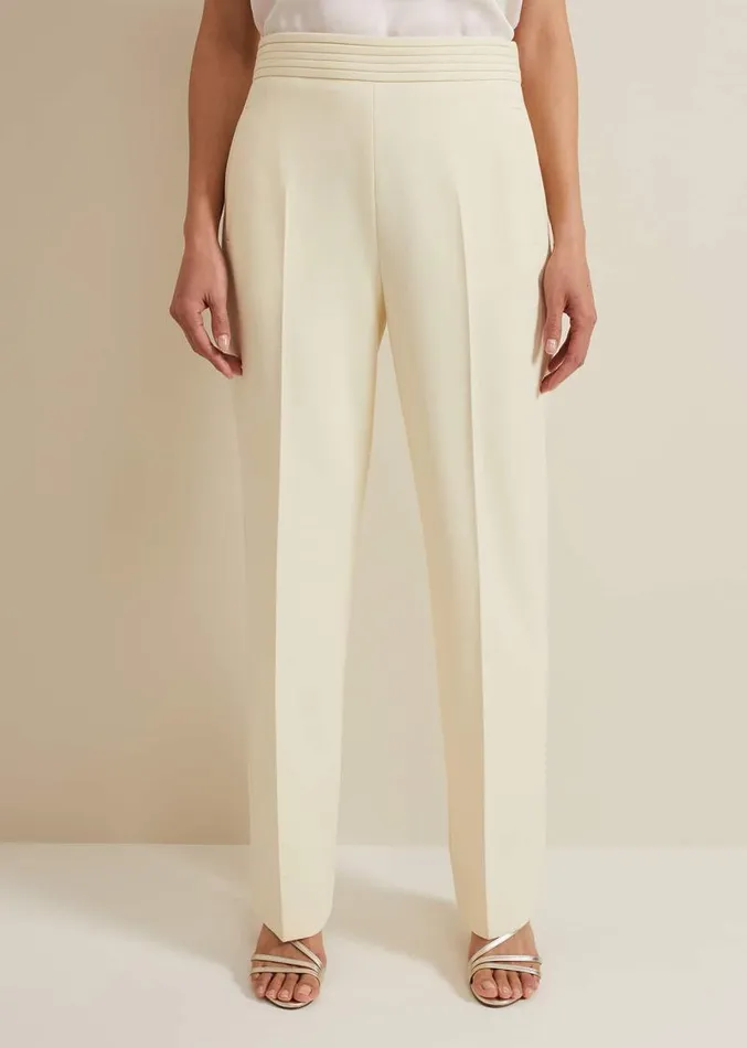 Alexis Pleat Waistband Suit Trouser Yellow Women Phase Eight Trousers