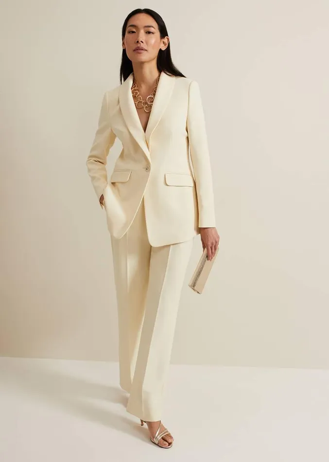 Alexis Pleat Waistband Suit Trouser Yellow Women Phase Eight Trousers