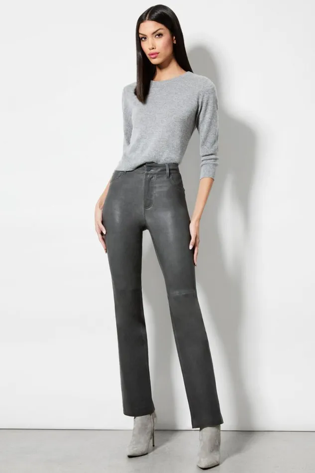 Alice Olivia Amazing Leather Pant Charcoal Women Pants