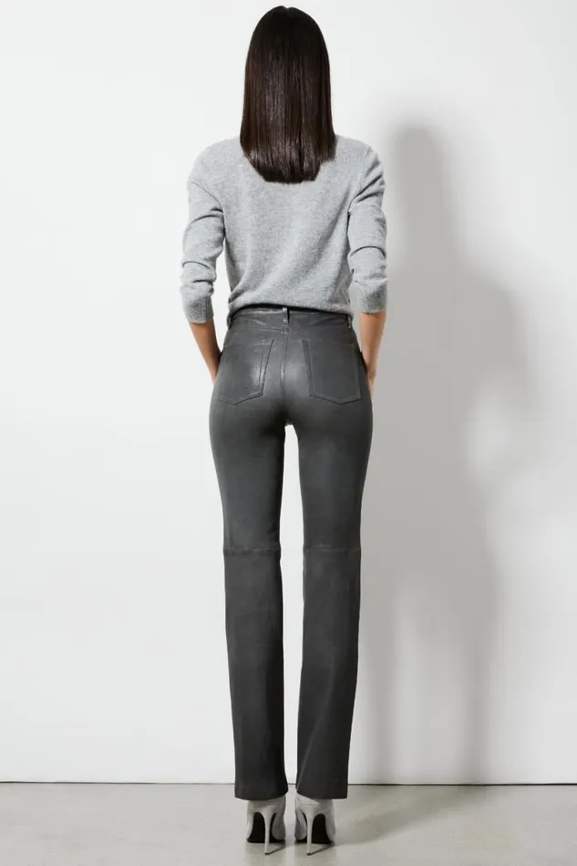Alice Olivia Amazing Leather Pant Charcoal Women Pants