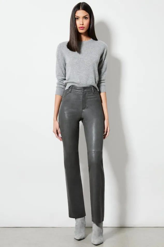 Alice Olivia Amazing Leather Pant Charcoal Women Pants