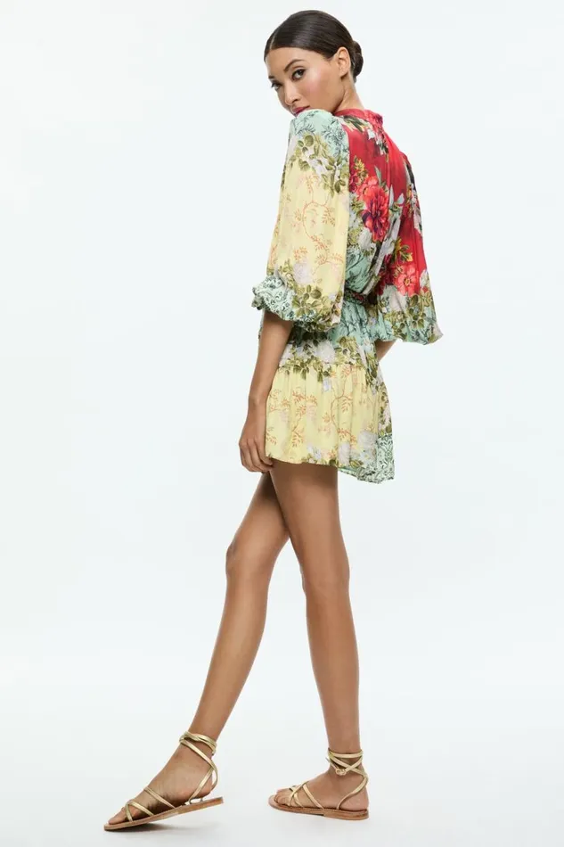 Alice Olivia Antonette Long Sleeve Button Front Mini Dress Oakley Women Dresses