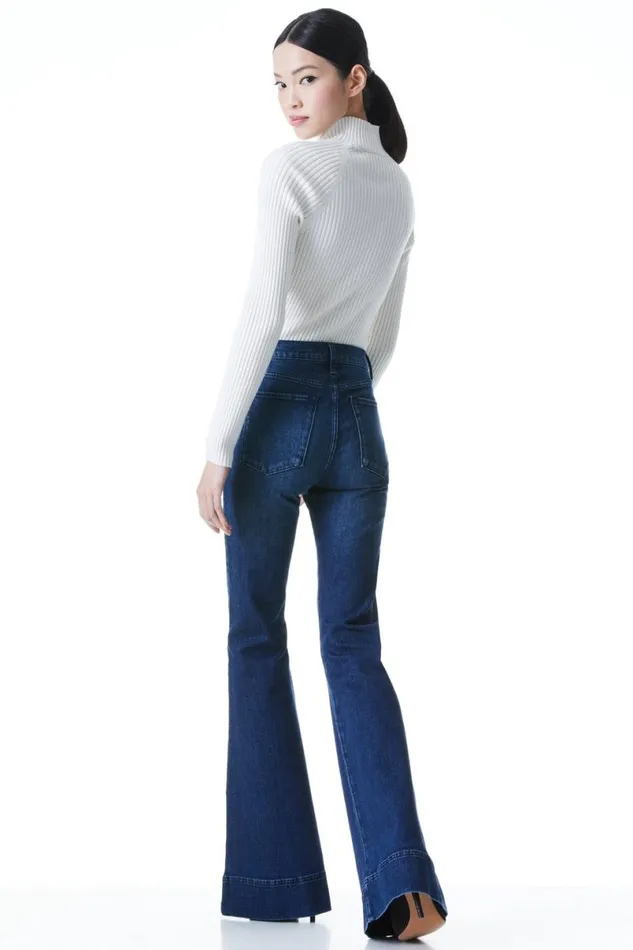 Alice Olivia Beautiful Bell Jean Love Train Women Pants