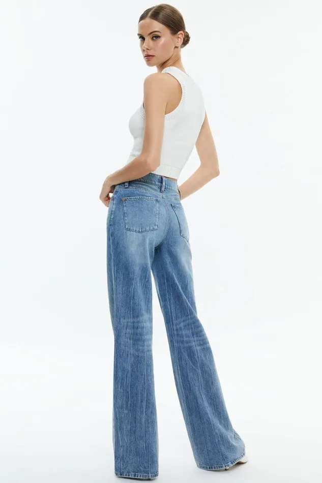 Alice Olivia Bigsby Ribbed Tank Soft White Women Tops