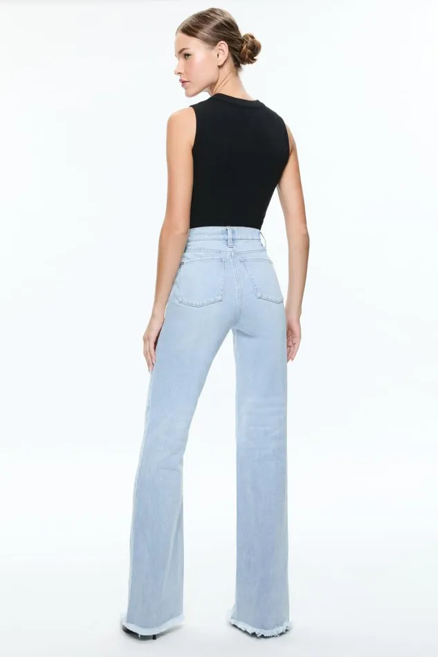 Alice Olivia Bodie High Rise Jean Leona Light Blue Women Pants