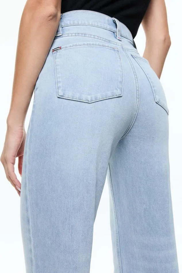 Alice Olivia Bodie High Rise Jean Leona Light Blue Women Pants